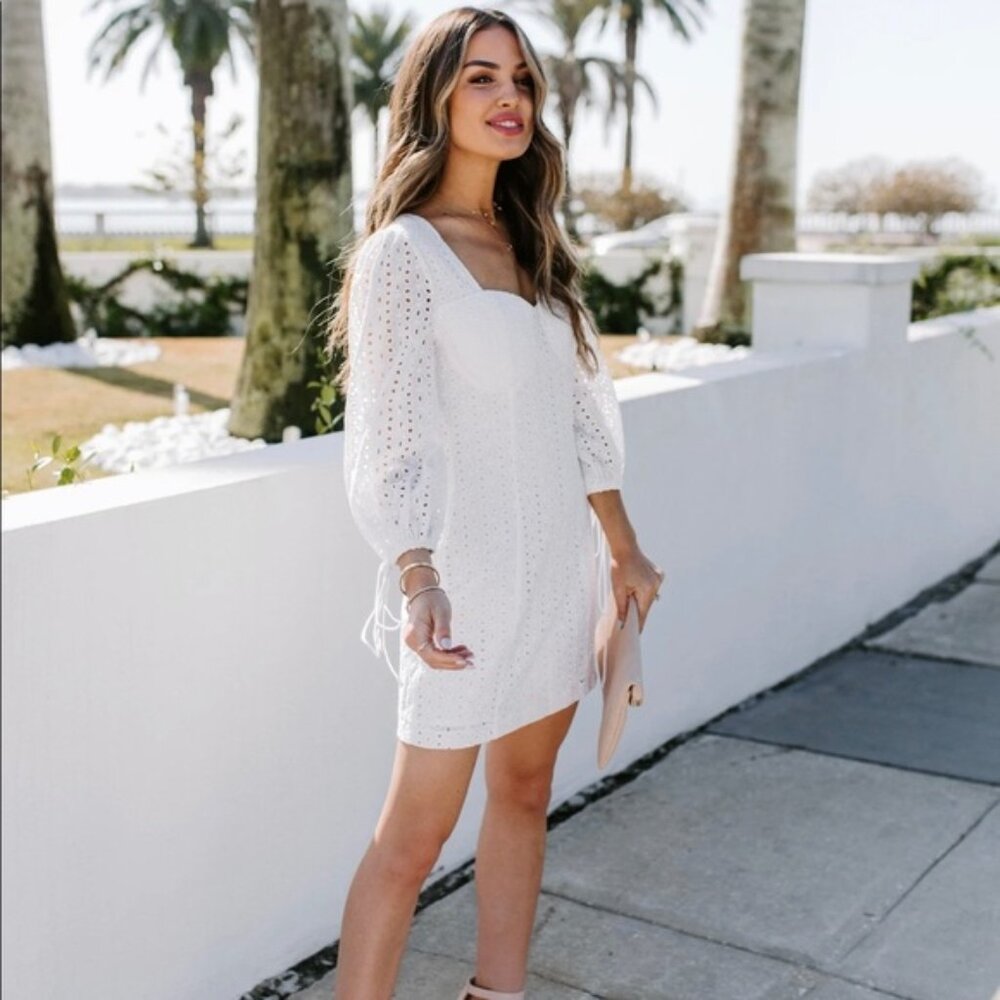 Dance & Marvel White Eyelet Dress